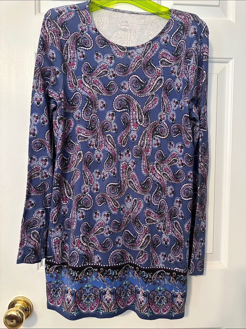 J. Jill Purple Paisley Long-Sleeve Tunic